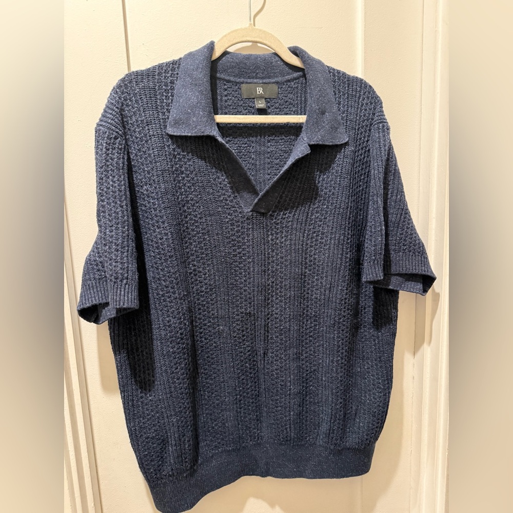 Banana Republic Men's Blue Textured Knit Shirt